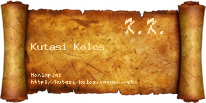 Kutasi Kolos névjegykártya